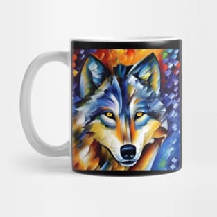 Neo-Impressionistic Wolf Face Mug